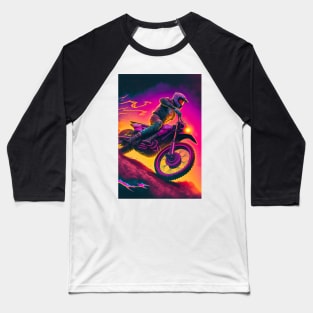 Cyber Future Dirt Bike With Neon Colors Baseball T-Shirt